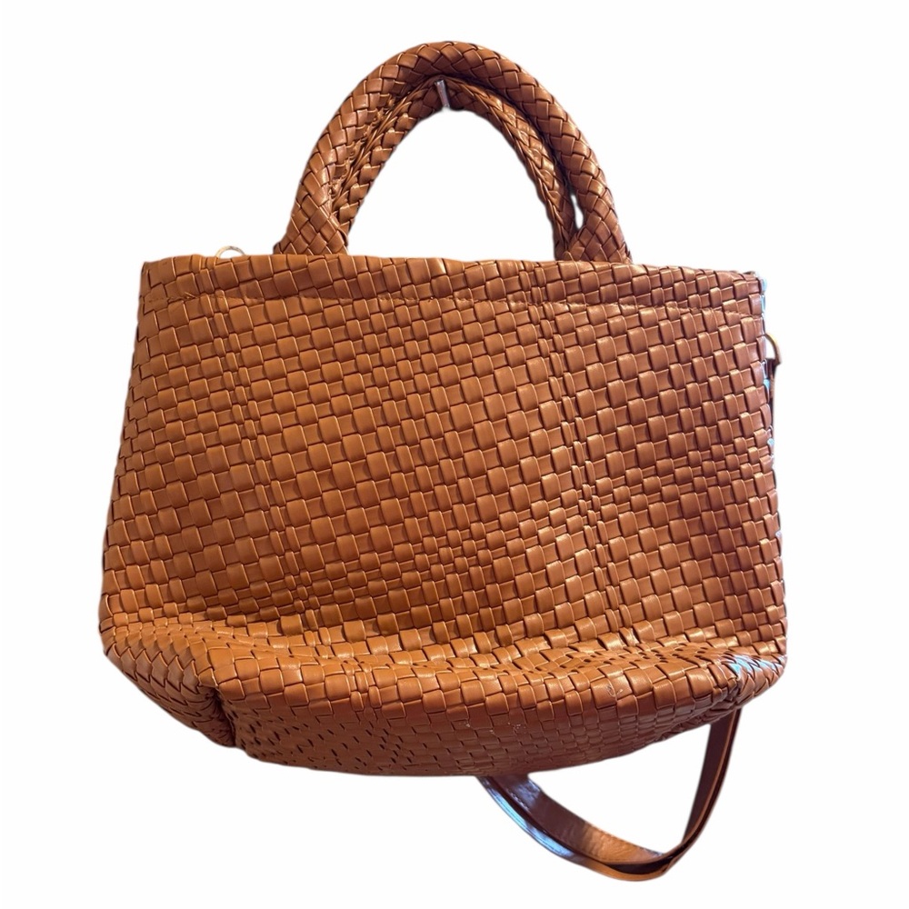 Elegant Tan Woven Tote Bag